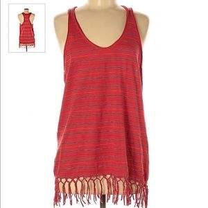 Denim & Supply red fringe tank